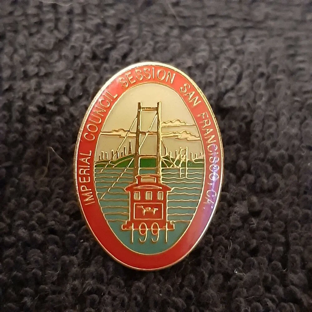 Vtg 1991 Masonic Shriners Enamel Pin Imperial Council 117 San Francisco Lapel